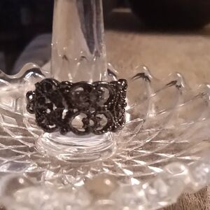 Paparazzi Black Filigree Ring Intricate Design